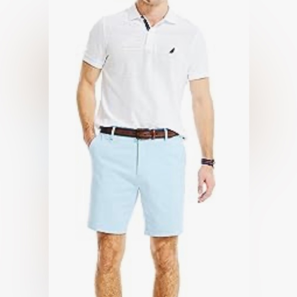 Nautica men’s classic fit flat front stretch deck‎ shorts, size 38